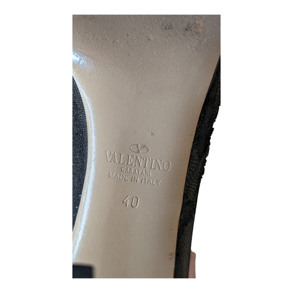 EUC Valentino Garavani Women's Black Lace Heeled Crystal Shoes Size 10 US 40 EU - Picture 10 of 13